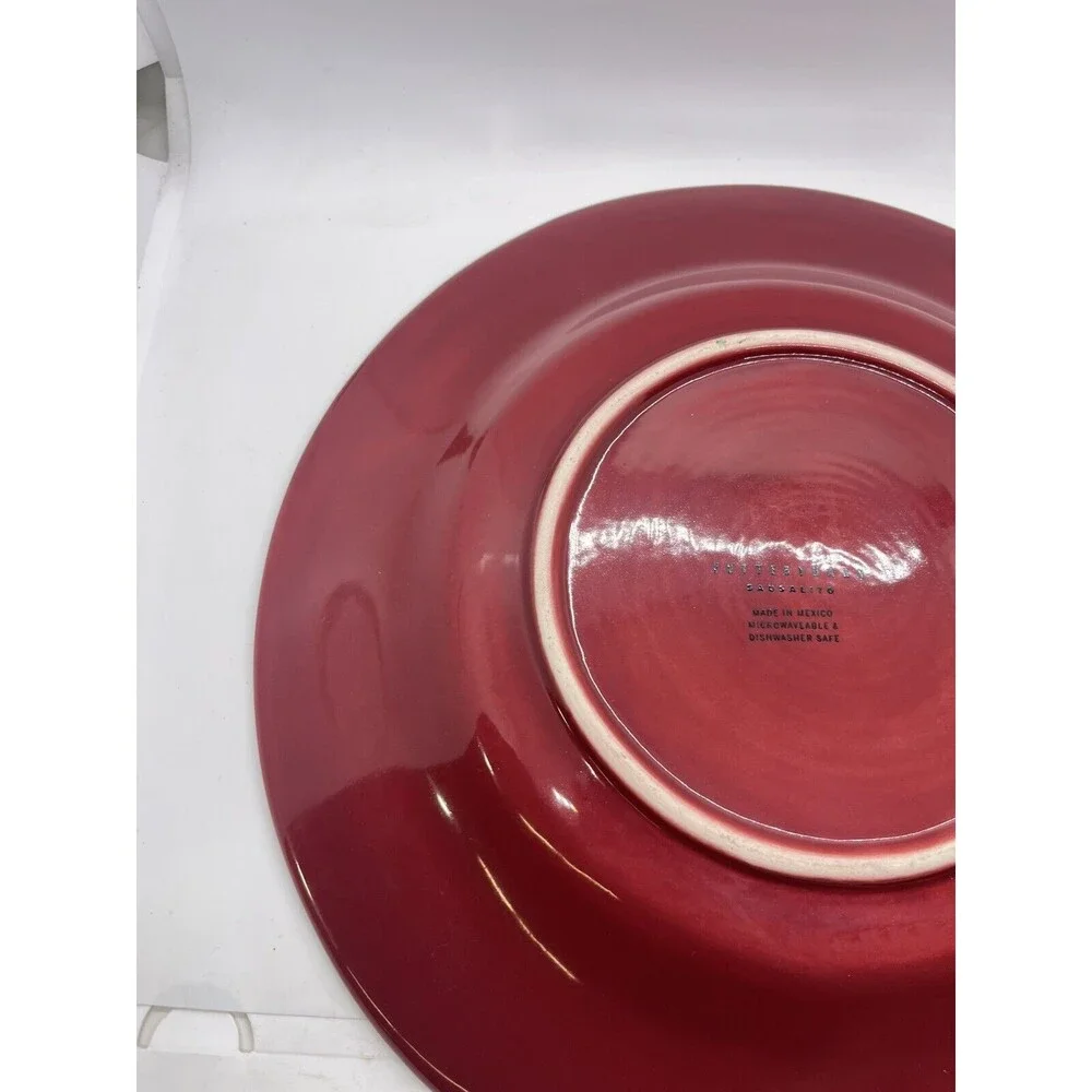 Pottery Barn Sausalito Merlot Red Plate 12.25